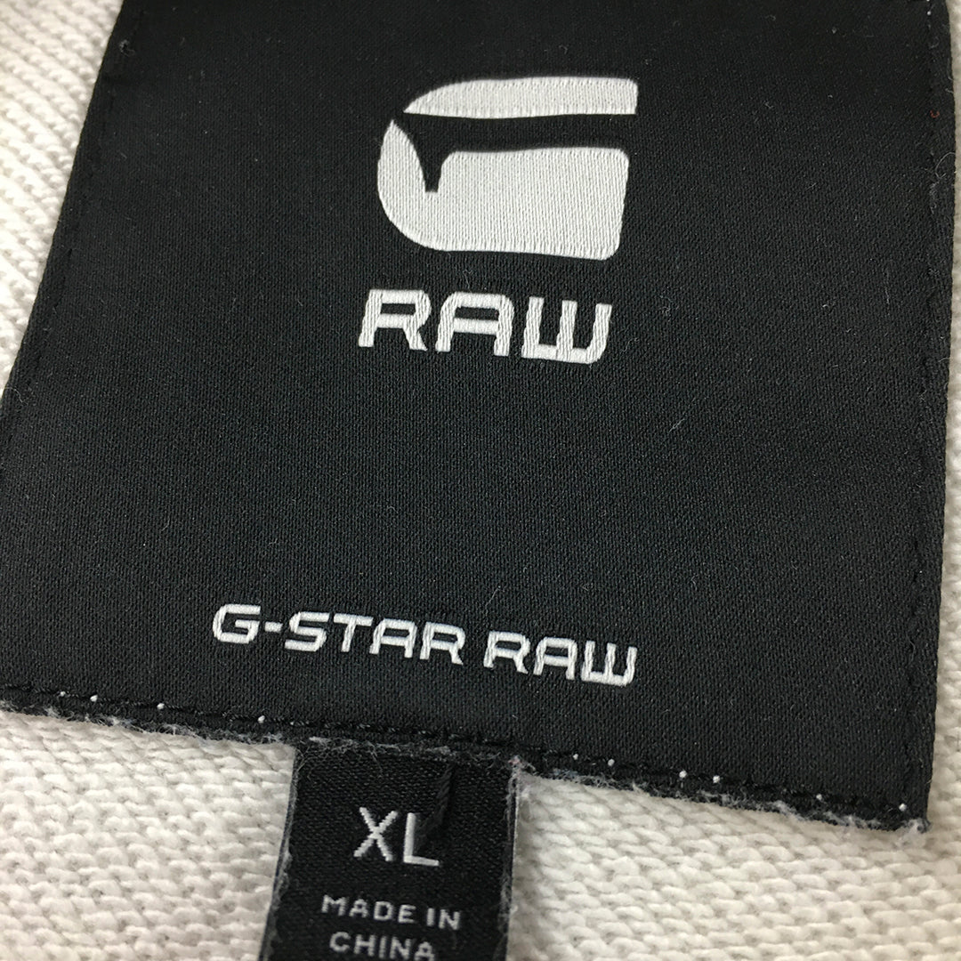 G-Star Raw Mens Sweater Size XL White Crew Neck Pullover Jumper