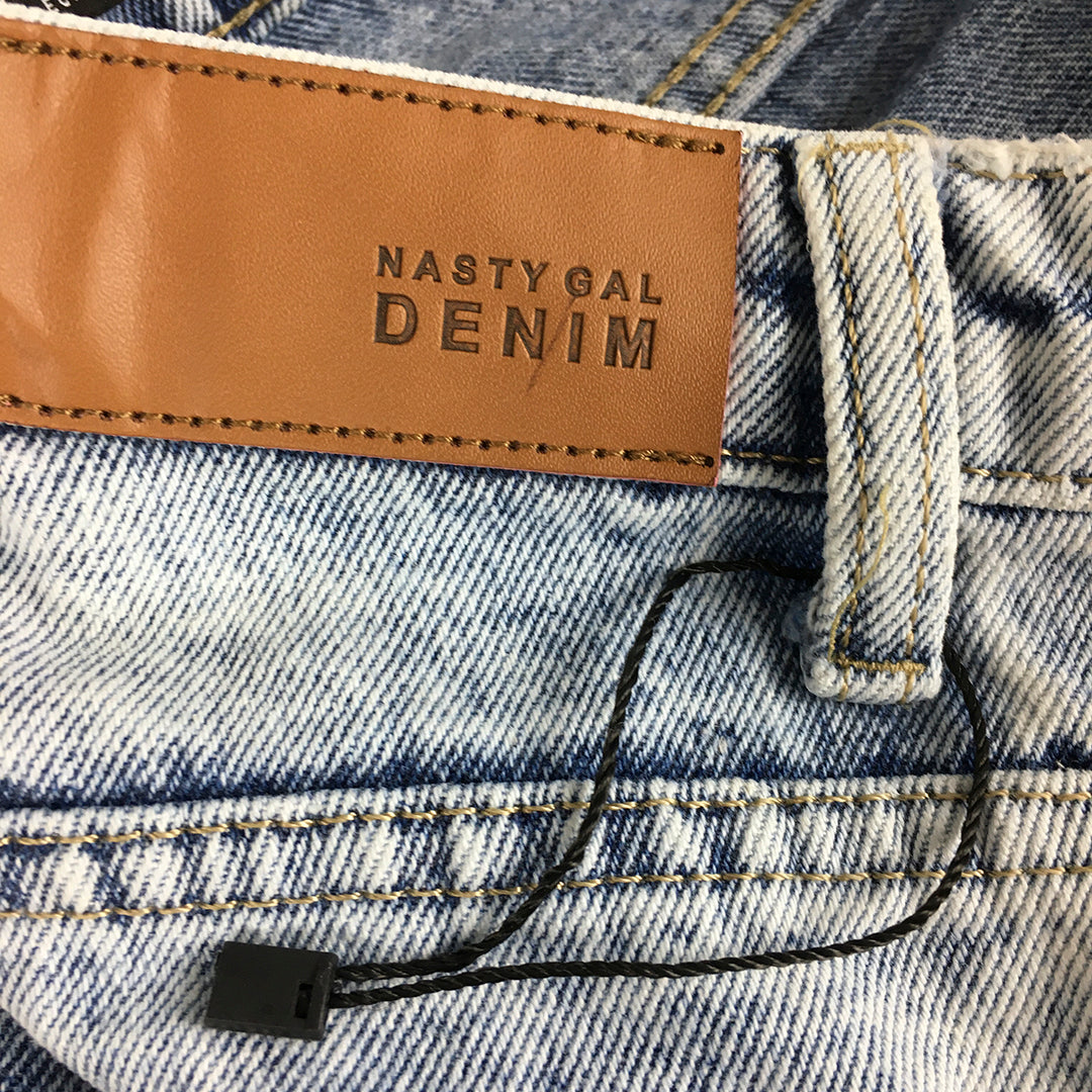 Nasty Gal Womens Jeans Size 10 Blue Light Wash Straight Leg Denim