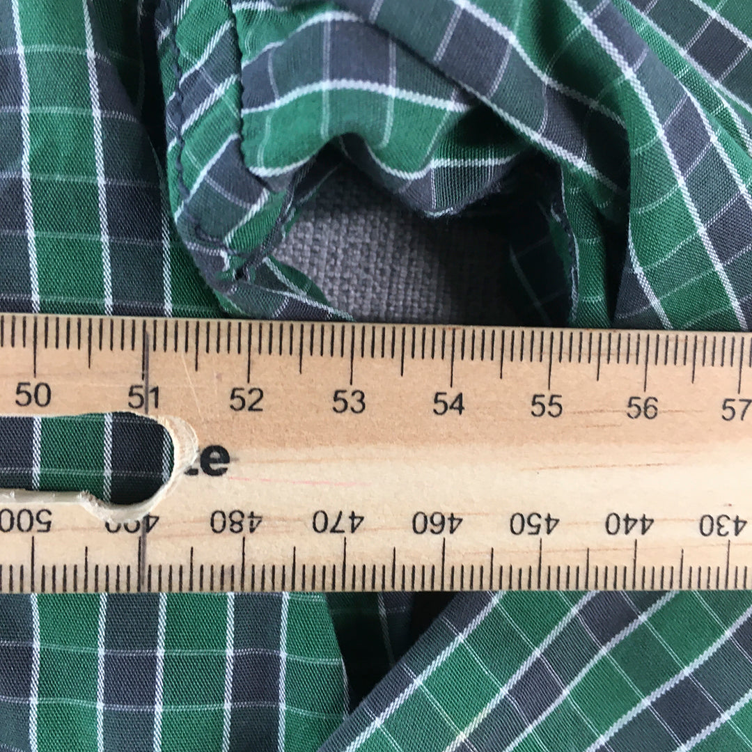 Mexx Mens Shirt Size L Green Button-Up Checkered Long Sleeve Collared Pocket