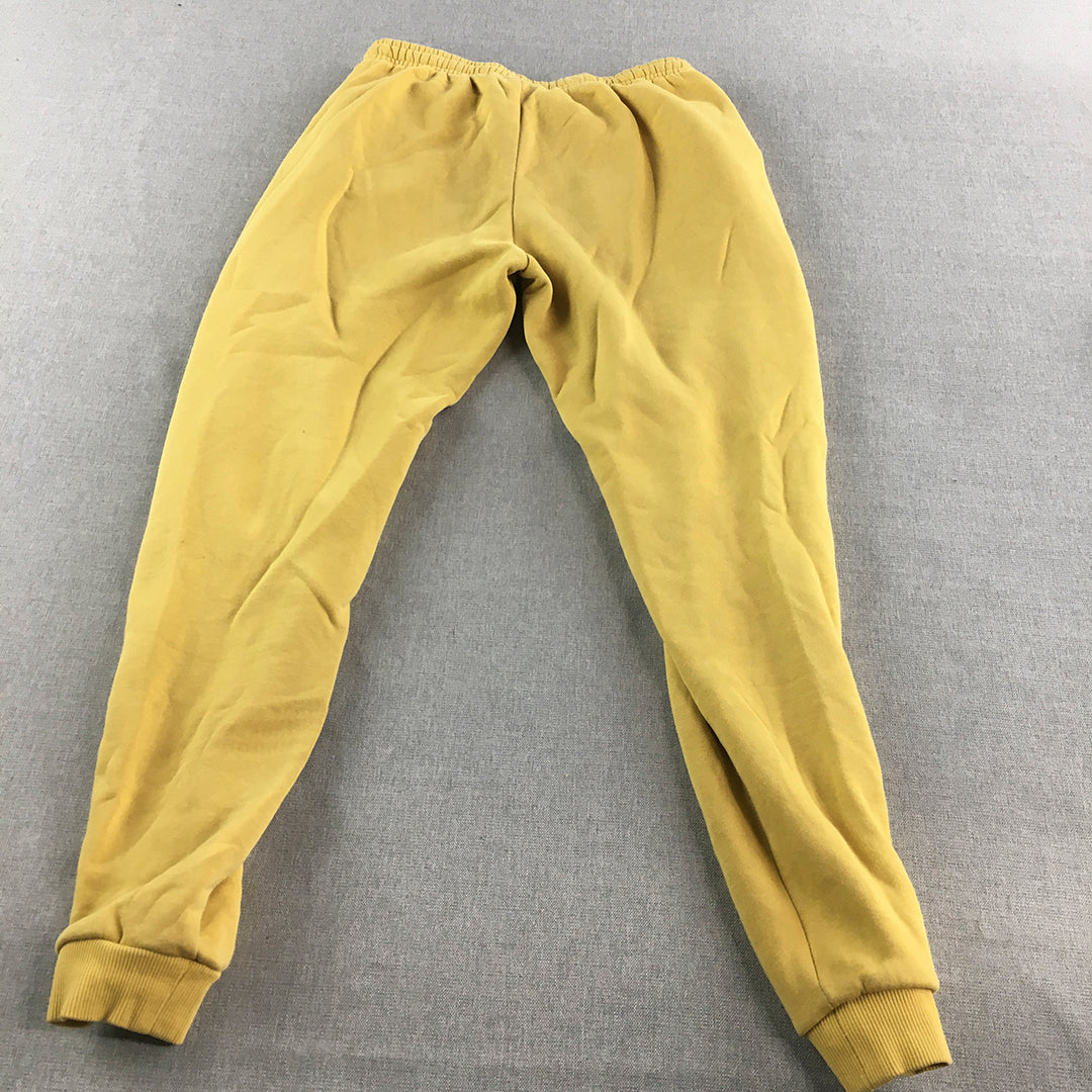 FILA Kids Boys Tracksuit Pants Size 12 Yellow Logo Pockets Drawstring Jogger