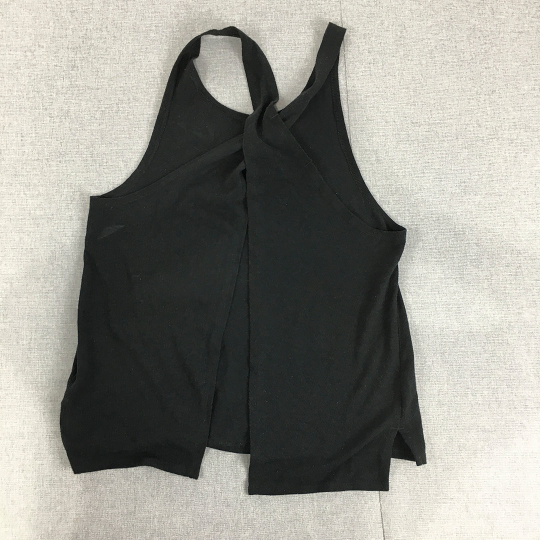 Nike Womens Tank Top Size S Black Swoosh Logo Athletic Gym Singlet Shirt