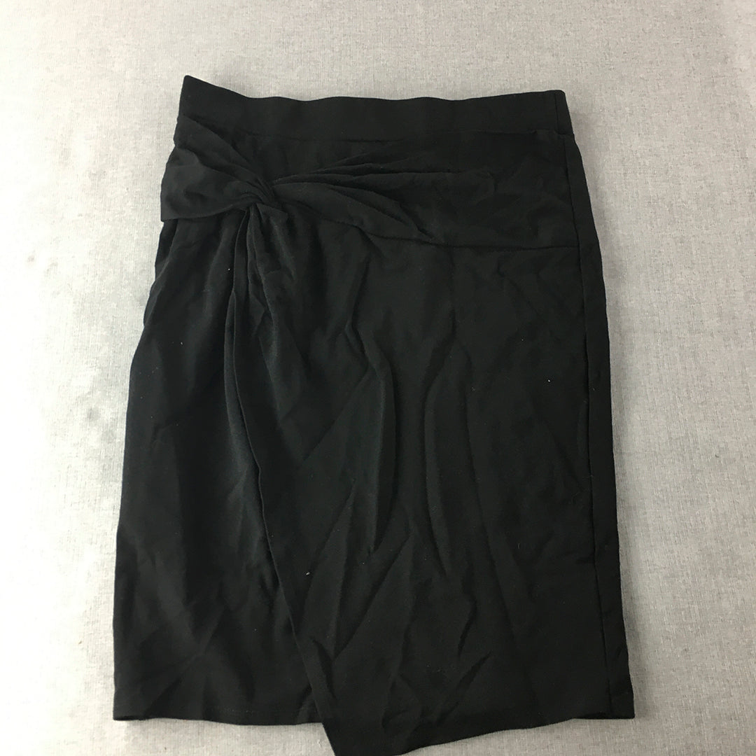 Seed Heritage Womens Midi Skirt Size M Black Straight