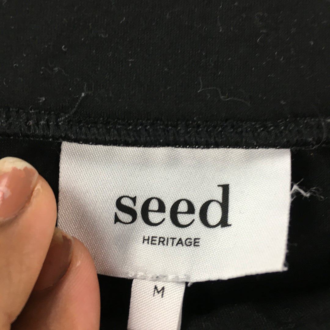 Seed Heritage Womens Midi Skirt Size M Black Straight