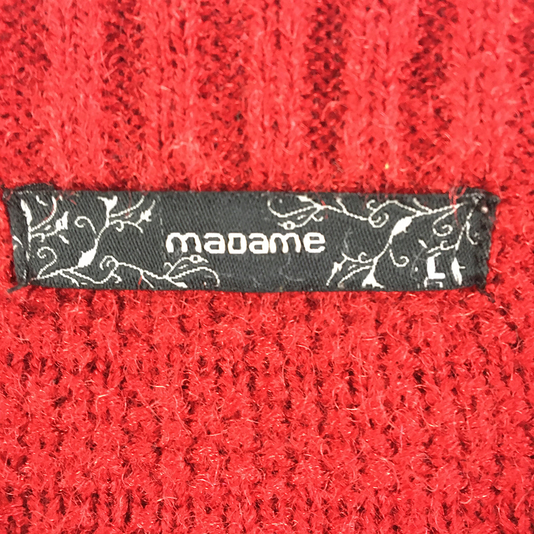 Madame Womens Cardigan Sweater Size L Red Button Collar Knit