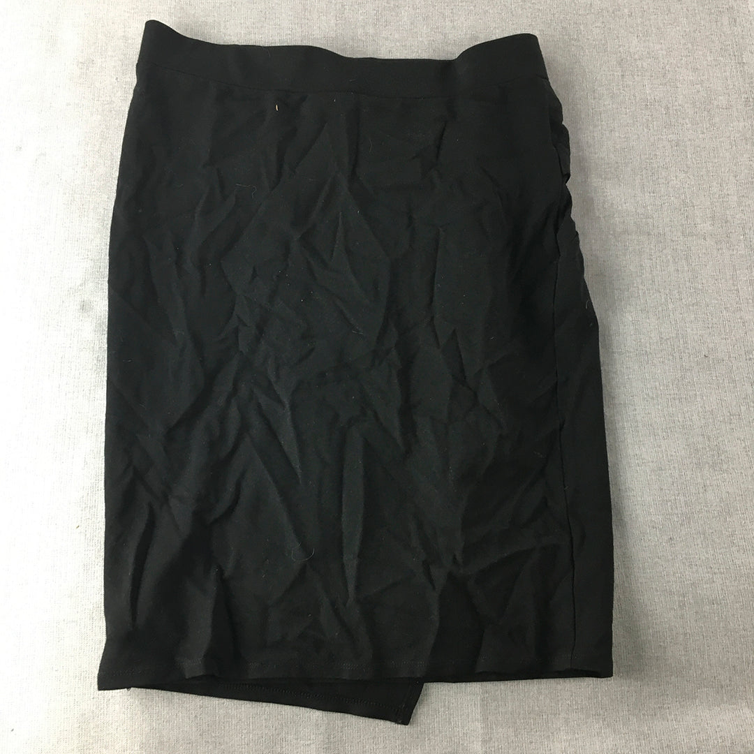 Seed Heritage Womens Midi Skirt Size M Black Straight