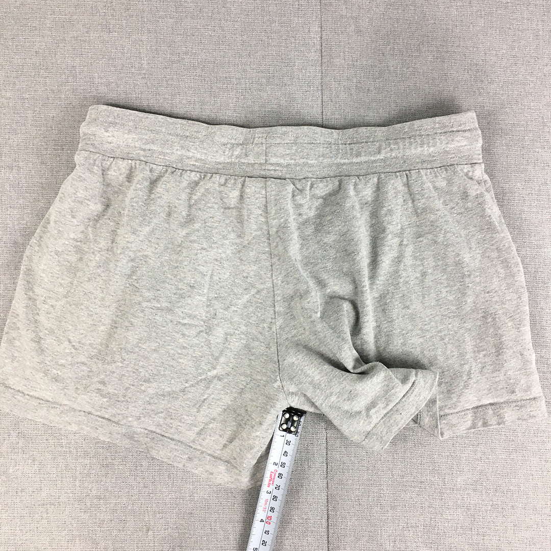 Reebok Womens Shorts Size S Grey Logo Pockets Drawstring Elastic Waist