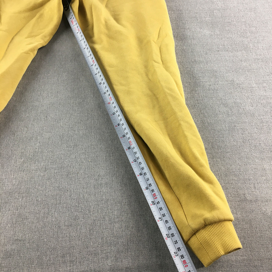 FILA Kids Boys Tracksuit Pants Size 12 Yellow Logo Pockets Drawstring Jogger