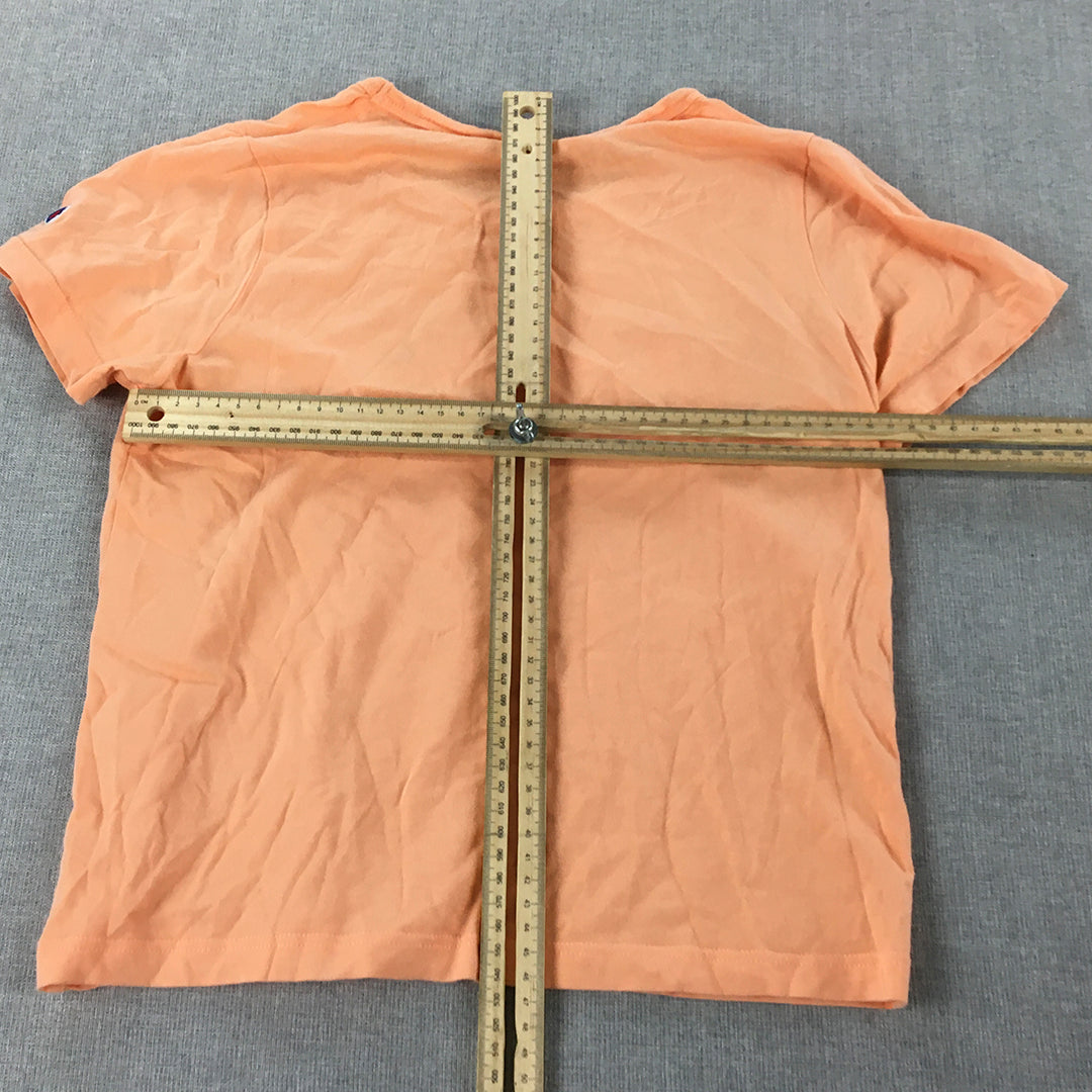 Champion Kids Girls T-Shirt Size 10 Orange Logo Short Sleeve Top