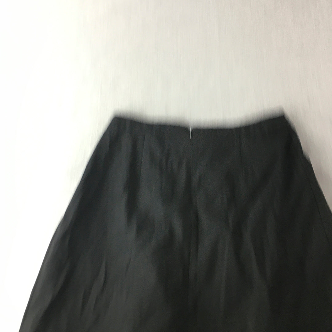 Basque Womens A-Line Skirt Size 10 Black Pleated