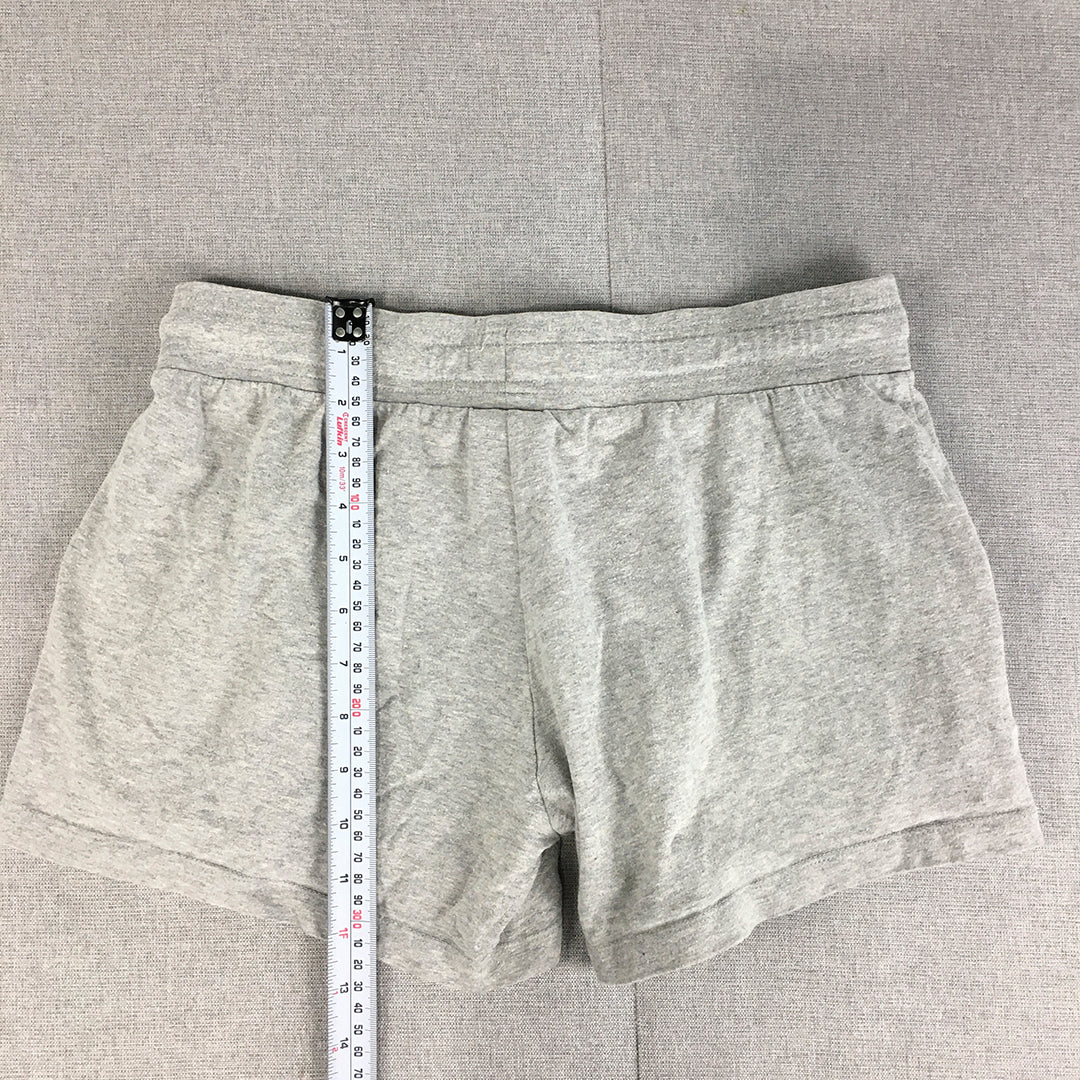 Reebok Womens Shorts Size S Grey Logo Pockets Drawstring Elastic Waist