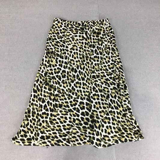 Piper Womens A-Line Skirt Size 8 White Yellow Black Dot