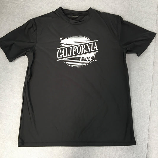 California Inc. Mens T-Shirt Size L Black USA Bear Logo Short Sleeve Tee