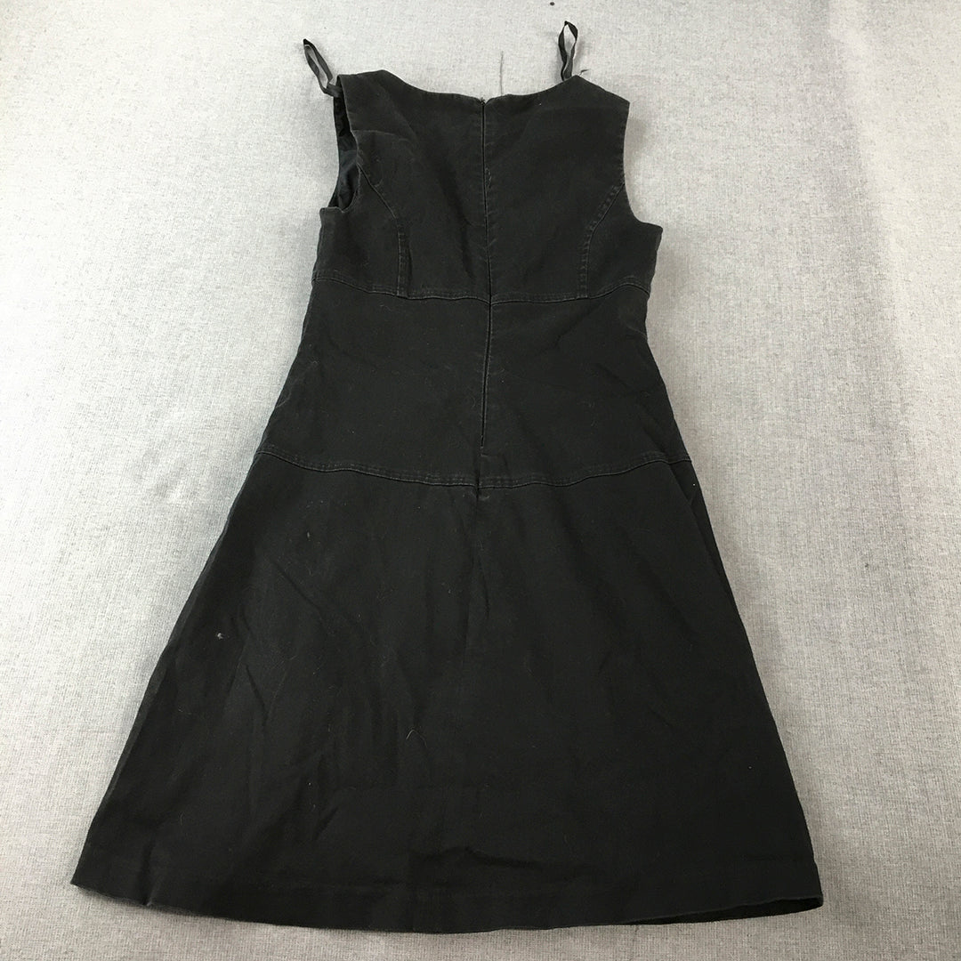 Review Womens Mini Dress Size 10 Black A-Line Sleeveless