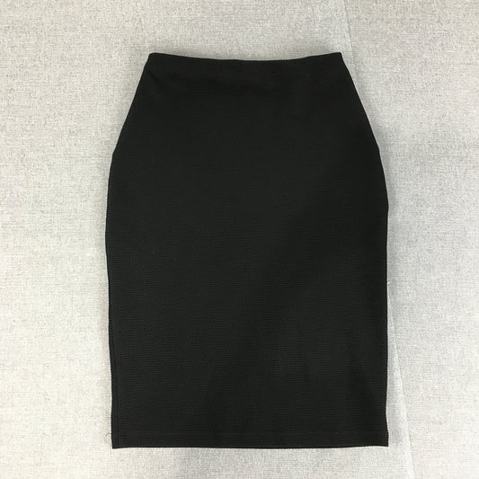 Mink Womens Pencil Skirt Size 8 Black Straight Midi