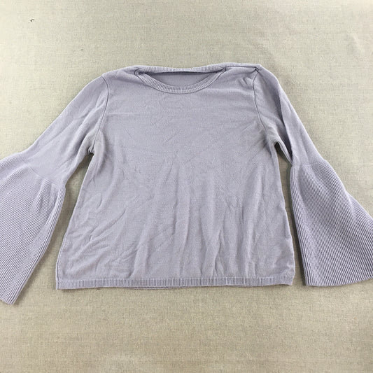 Boohoo Womens Knit Sweater Size S/M Purple Flared Sleeves Pullover Jumper