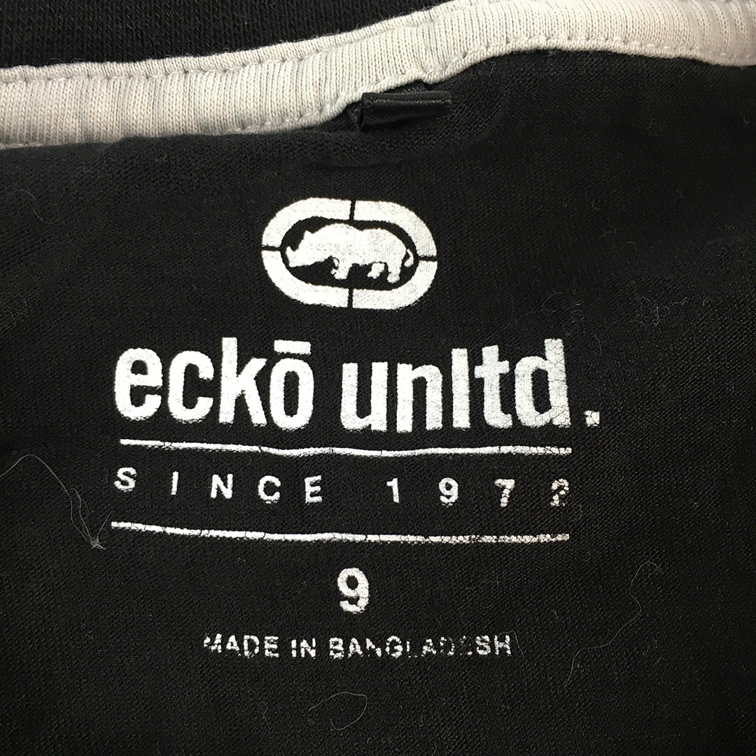 Ecko Unltd. Kids Boys T-Shirt Size 9 Black Big Logo Short Sleeve Top