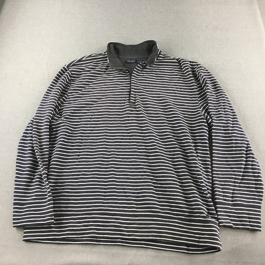 Nautica Mens Knit Sweater Size 2XL Blue Striped Pullover Jumper