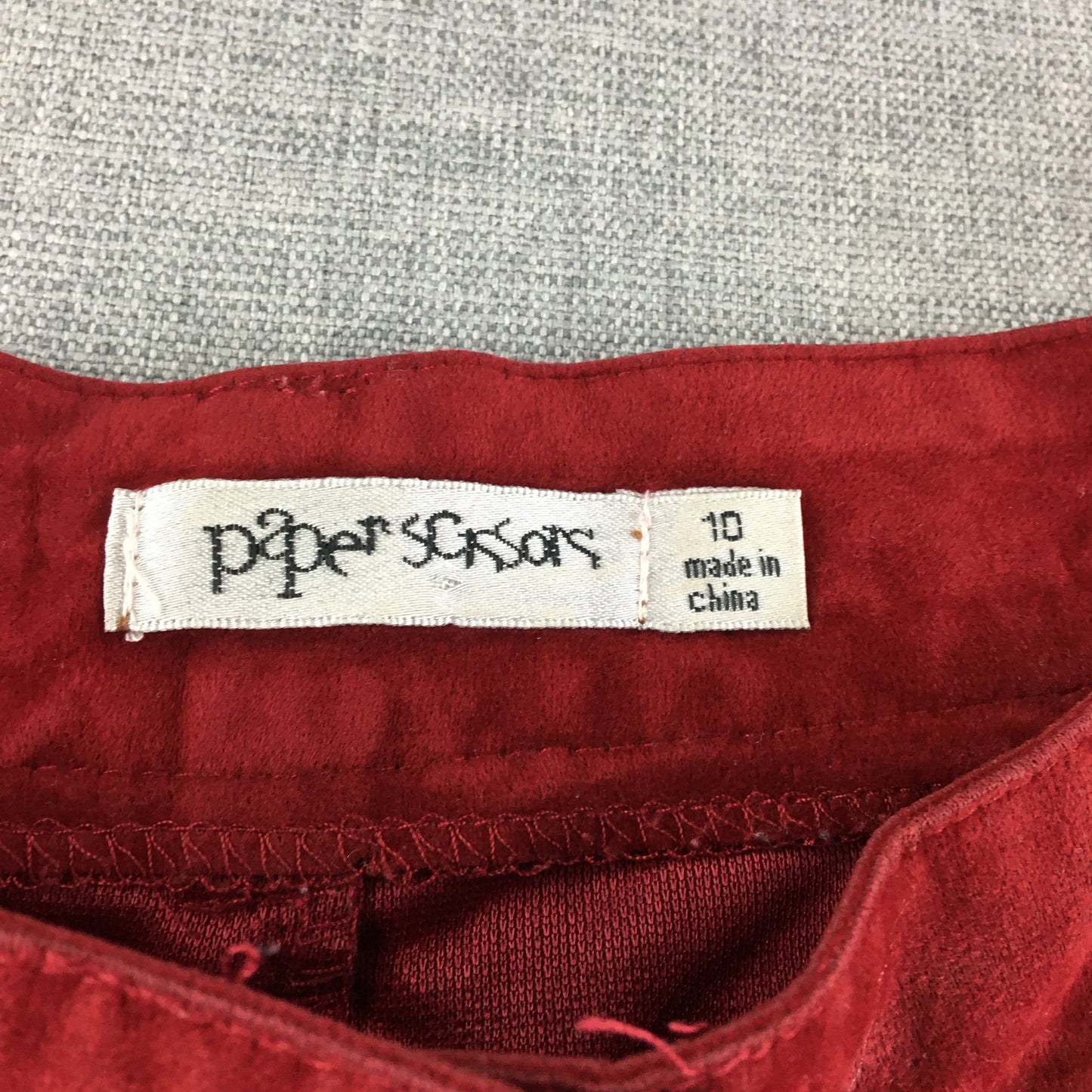 Paper Scissors Womens Mini Skirt Size 10 Red Button Up