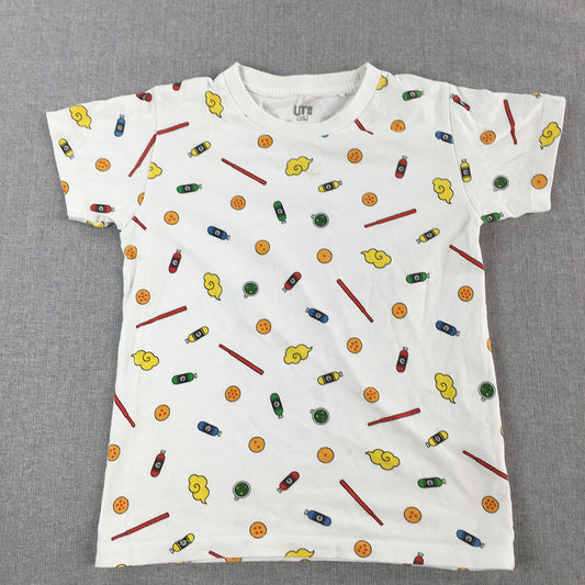 Dragonball Z x Uniqlo Kids Boys T-Shirt Size 7 - 8 Years White Anime Top