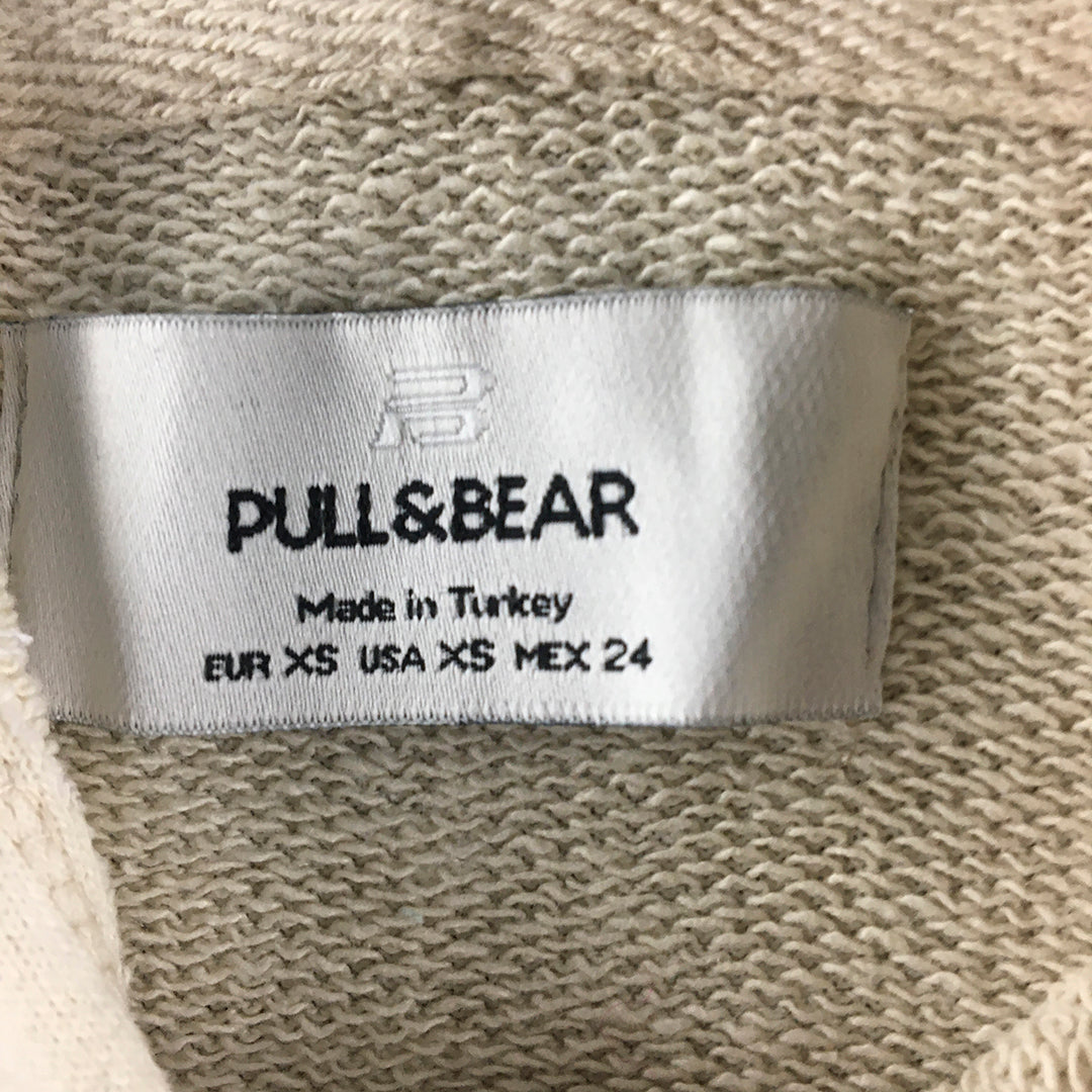 Pull & Bear Womens Hoodie Sweater Size XS Cream Beige Pullover Jumper