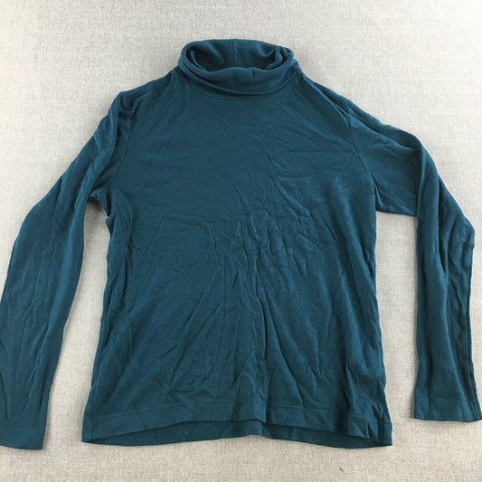 Uniqlo Womens Turtleneck Sweater Size M Blue Lightweight Knit Jumper