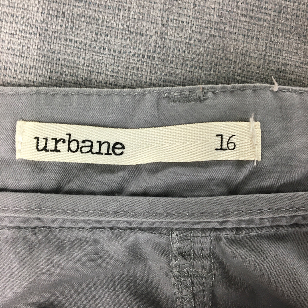 Urbane Womens Chino Shorts Size 16 Grey Pockets