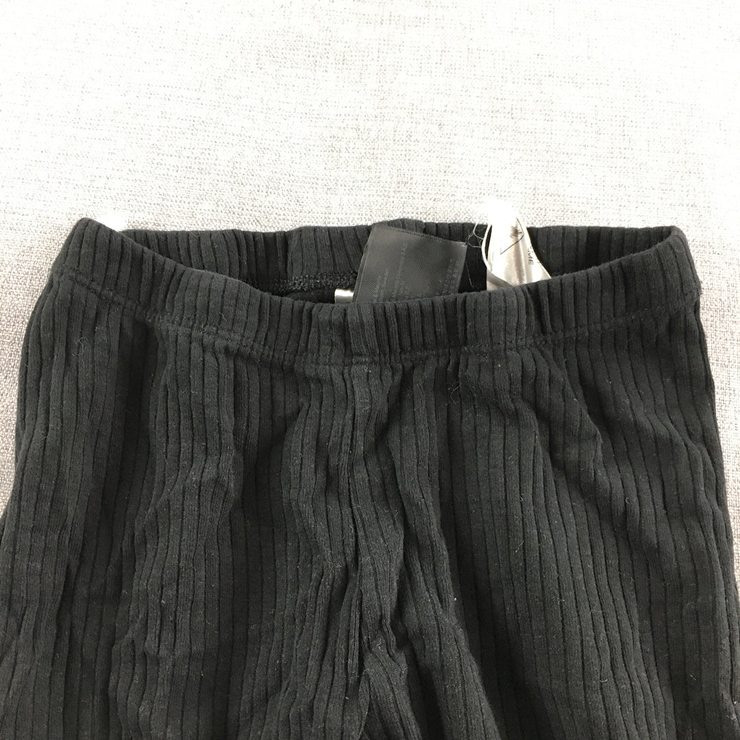 H&M Kids Girls Pants Size 2 Black Baby Toddler Knit Stretch Fabric Leggings