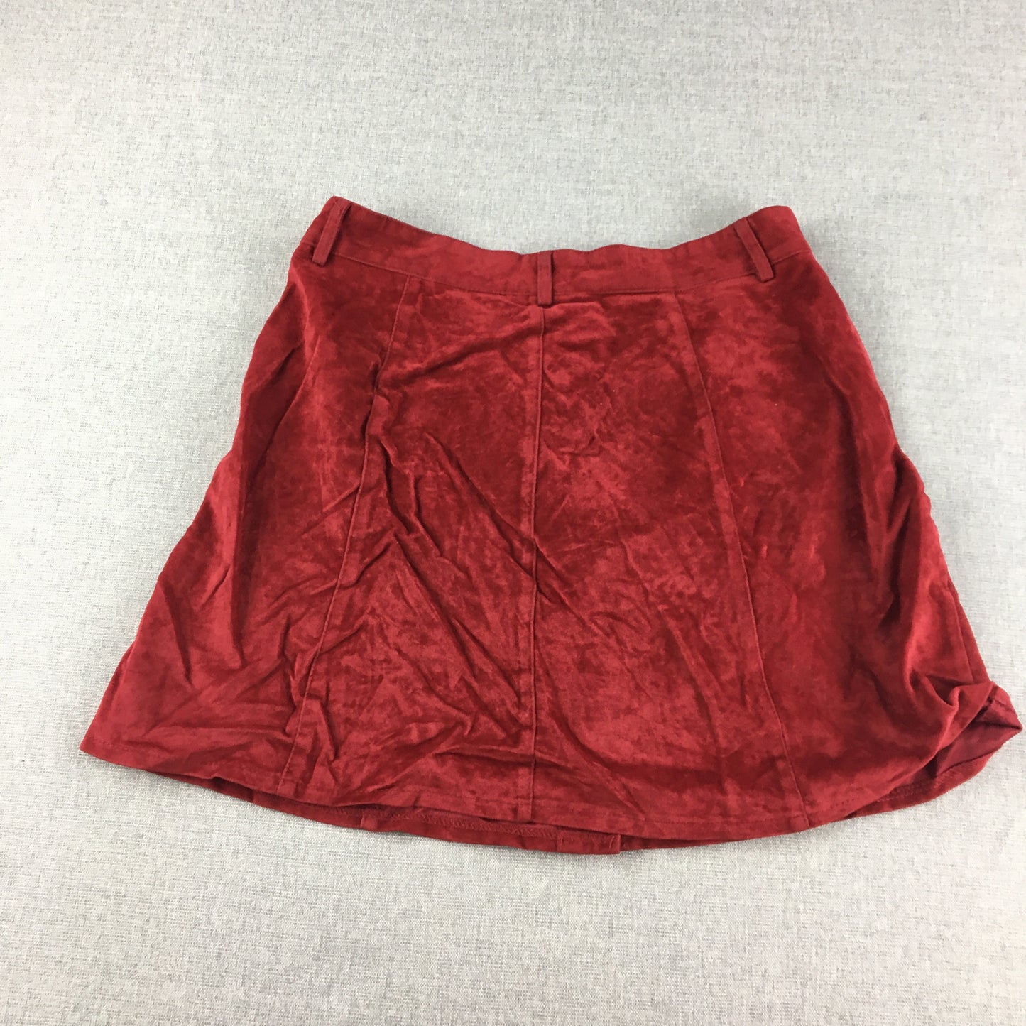 Paper Scissors Womens Mini Skirt Size 10 Red Button Up