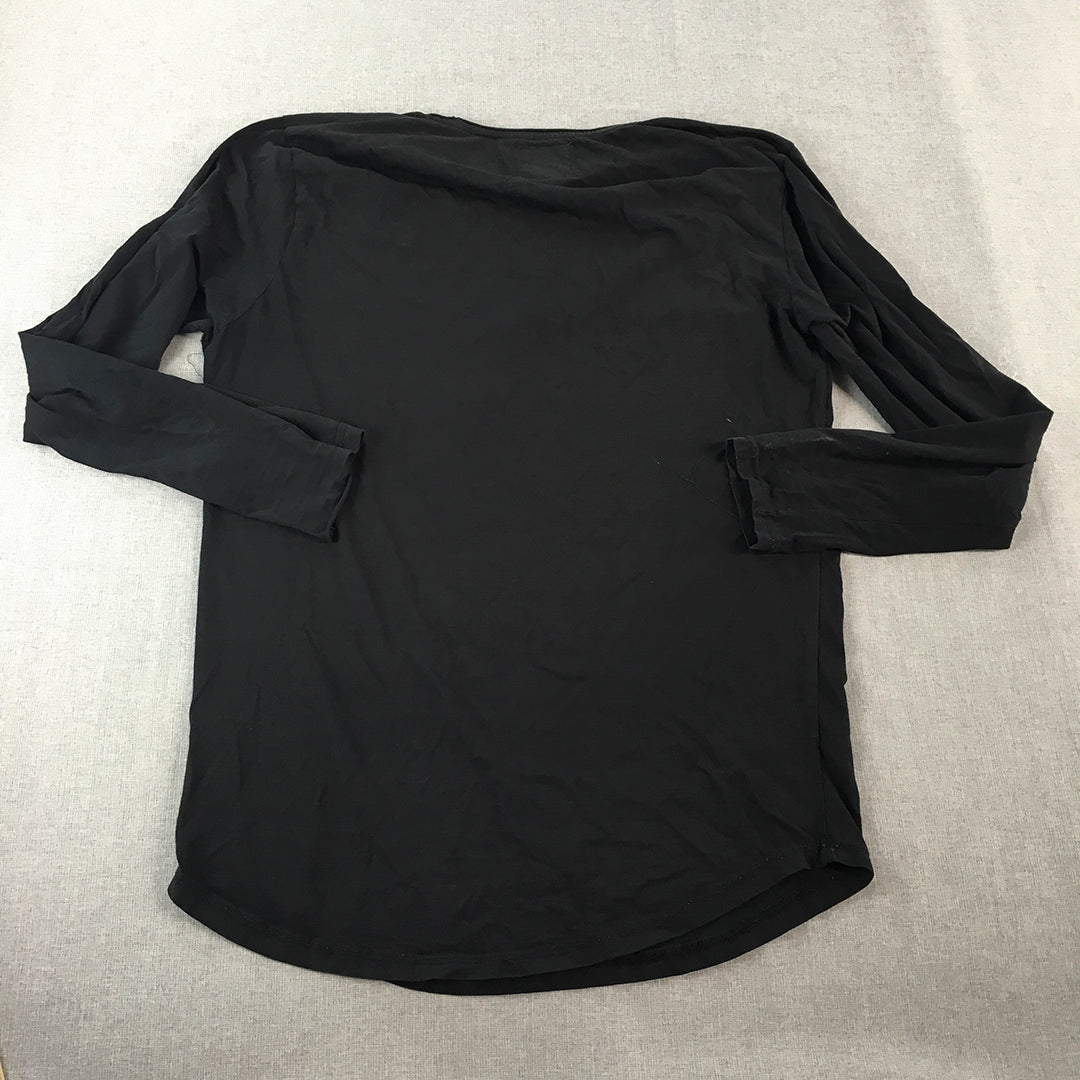 Jack & Jones Mens Shirt Size L Black Long Sleeve Pullover Logo