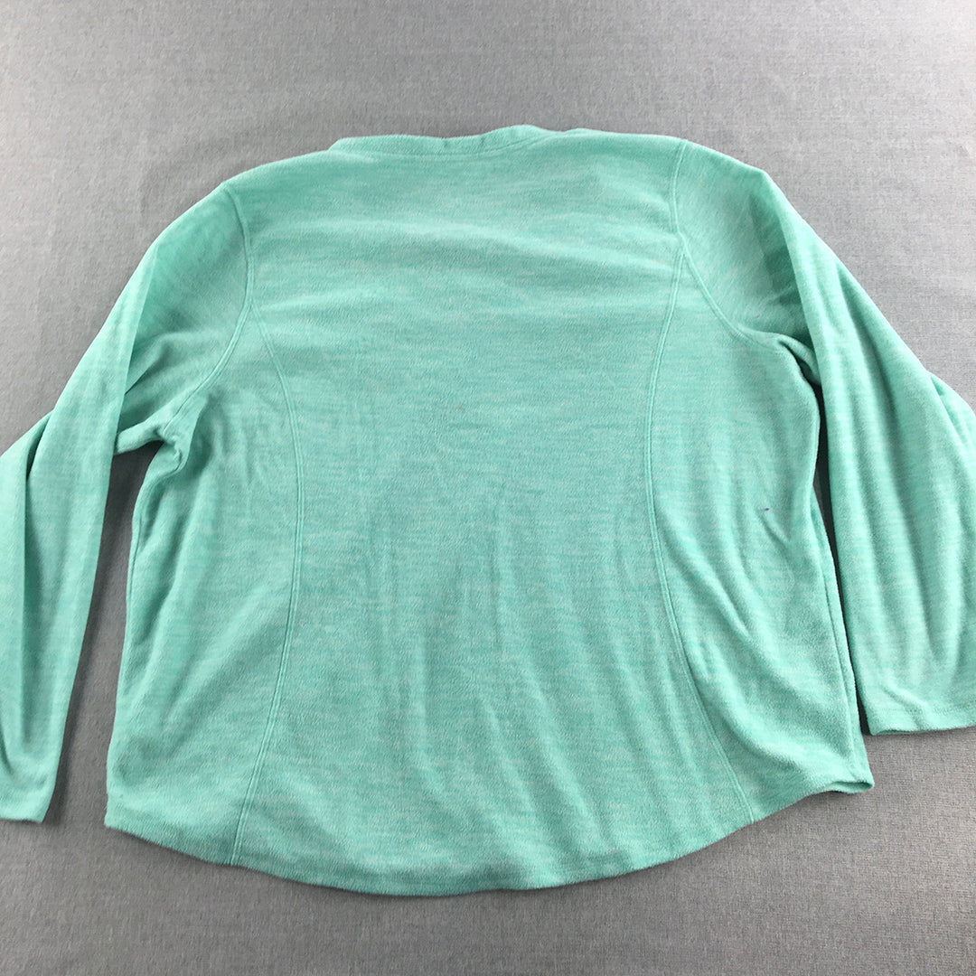 St. John's Bay Womens Fleece Sweater Size 2XL Blue V-Neck Pullover Jumper