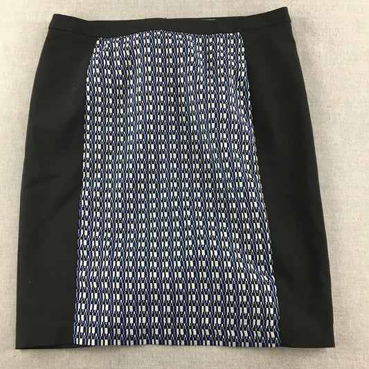 Basque Womens Midi Skirt Size 16 Blue Dot Straight