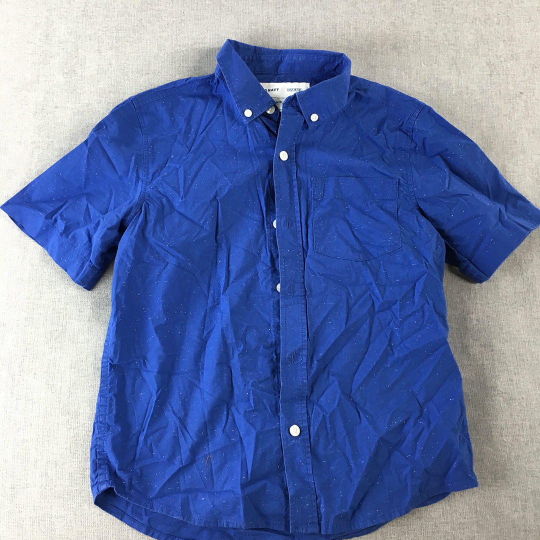 Old Navy Kids Boys Shirt Size M (8 Years) Blue Short Sleeve Button-Up