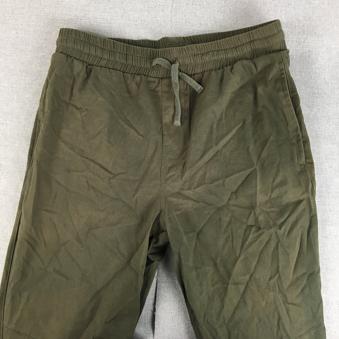 Staple Superior Mens Jogger Pants Size M Khaki Green Drawstring Waist Cuffs