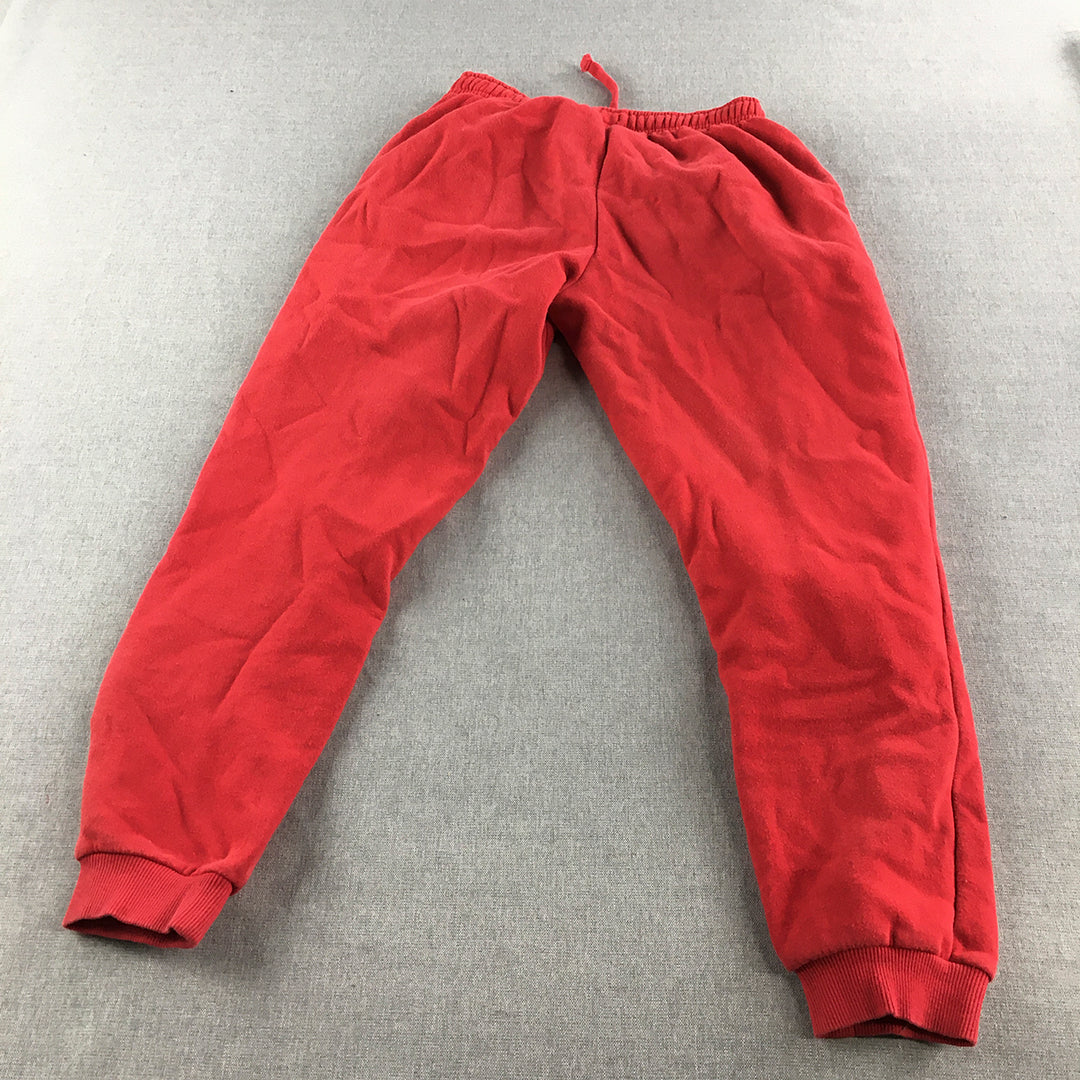 FILA Kids Boys Tracksuit Pants Size 12 Red Logo Pockets Drawstring Jogger