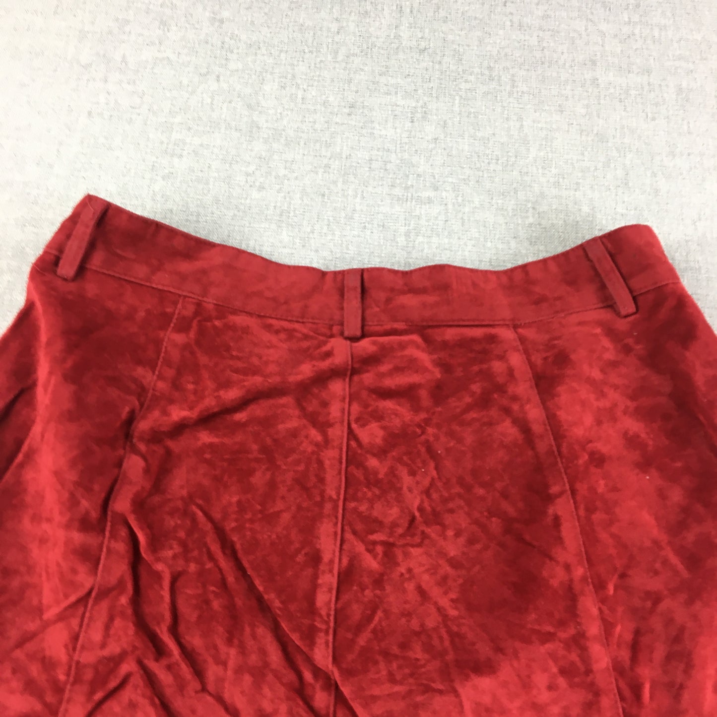 Paper Scissors Womens Mini Skirt Size 10 Red Button Up