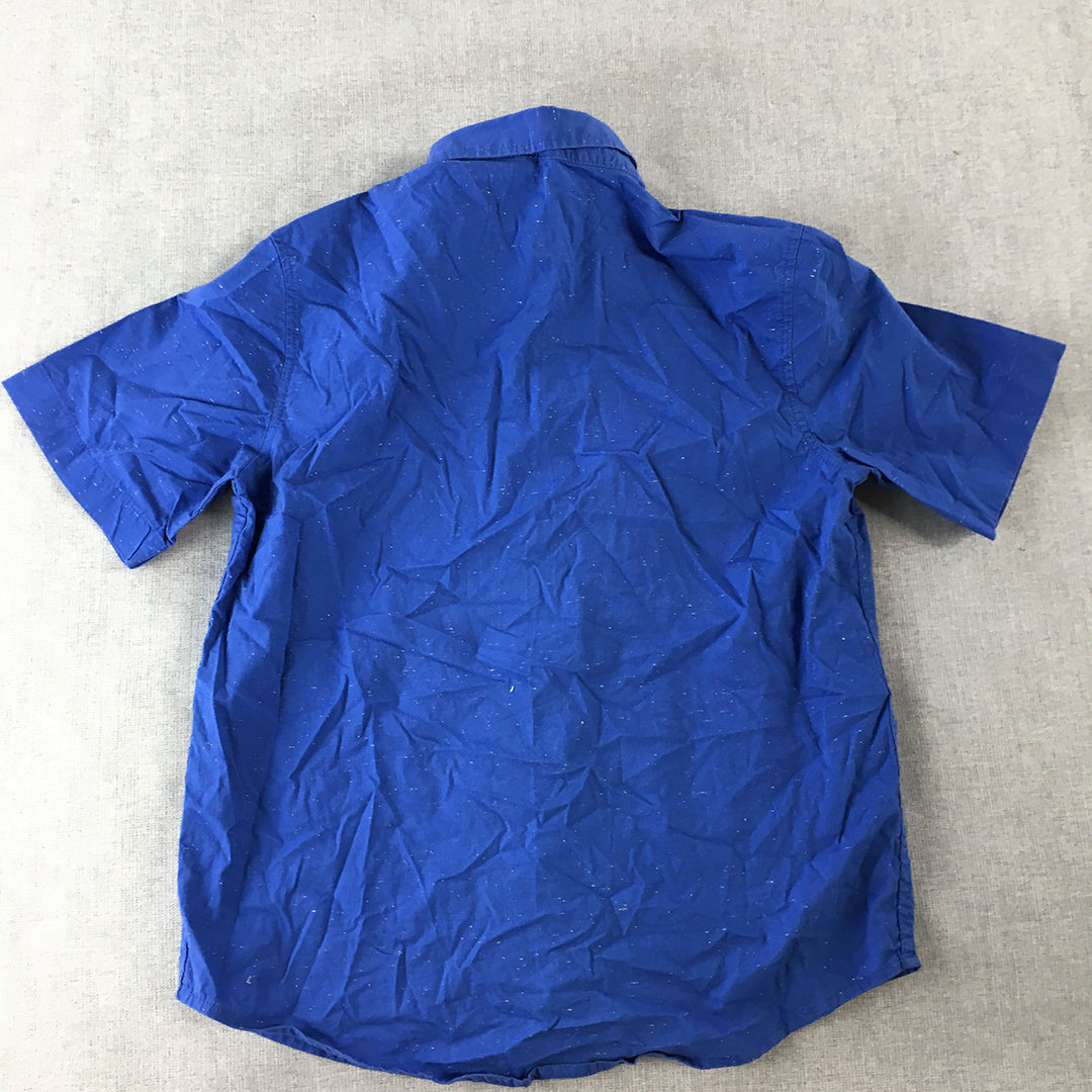 Old Navy Kids Boys Shirt Size M (8 Years) Blue Short Sleeve Button-Up