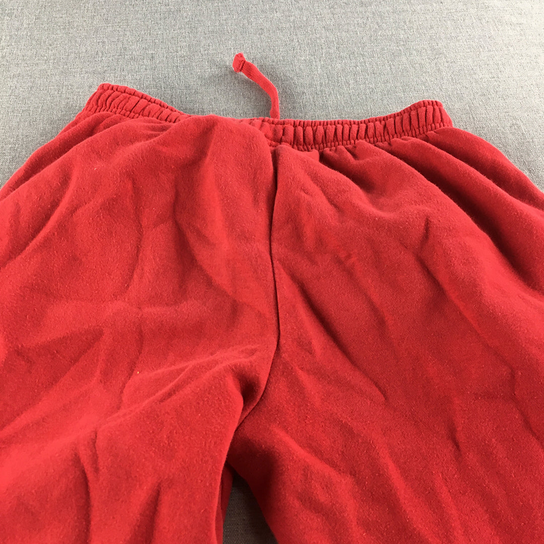 FILA Kids Boys Tracksuit Pants Size 12 Red Logo Pockets Drawstring Jogger