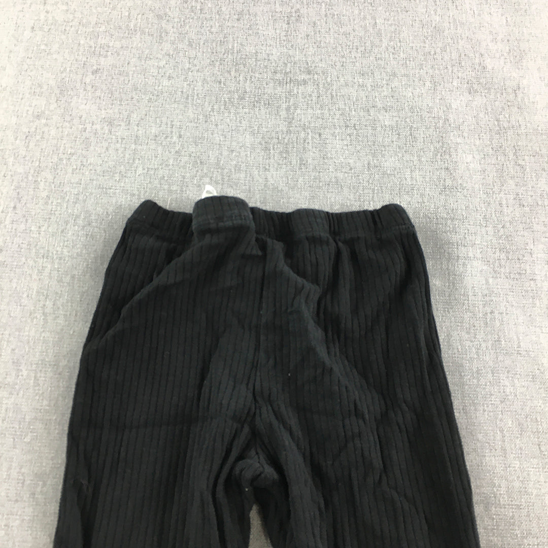 H&M Kids Girls Pants Size 2 Black Baby Toddler Knit Stretch Fabric Leggings