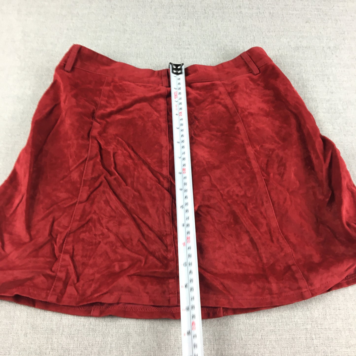 Paper Scissors Womens Mini Skirt Size 10 Red Button Up