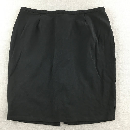 City Chic Womens Midi Skirt Size M Black Straight Pencil