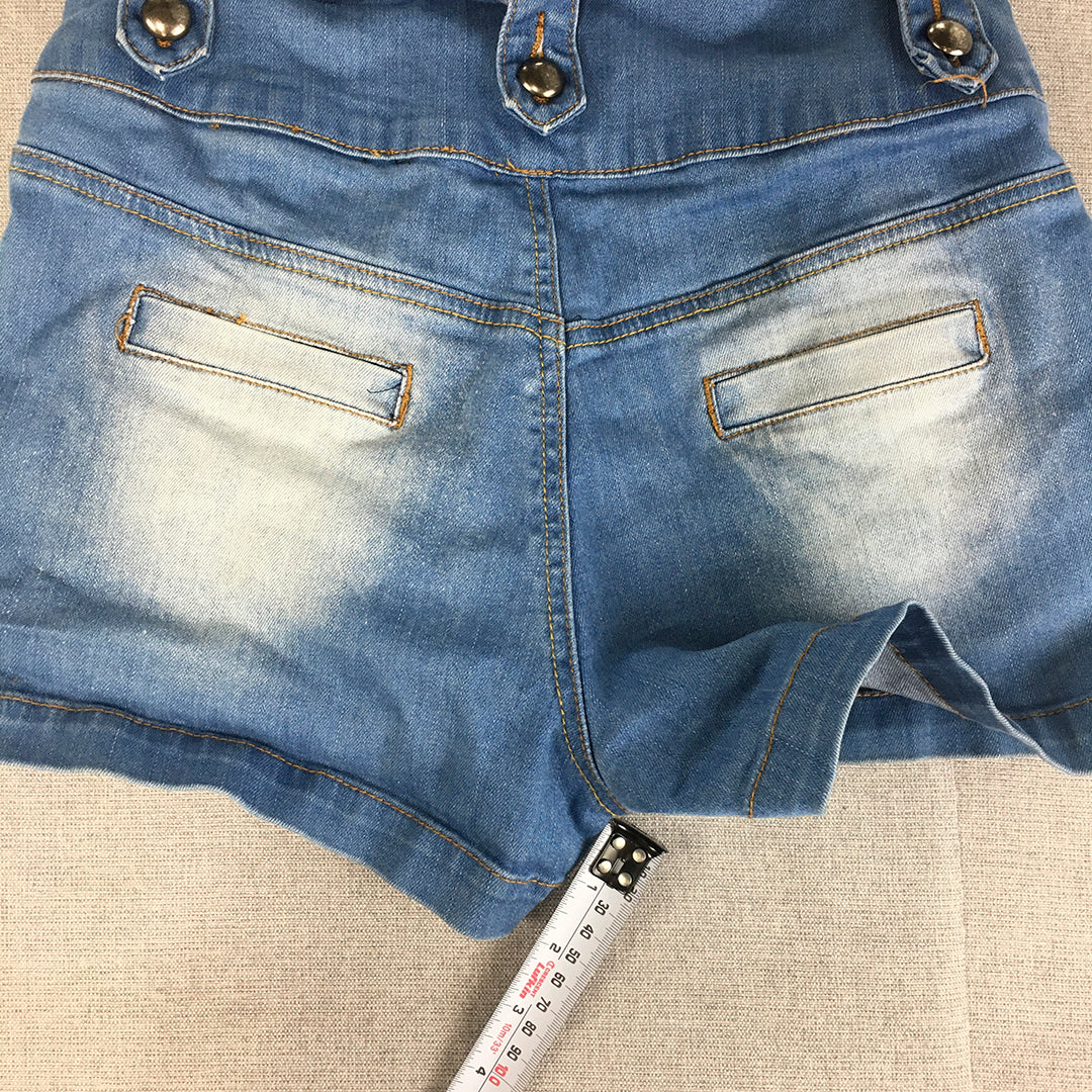 Valleygirl Womens Denim Shorts Size 10 Blue Light Wash Button Fly