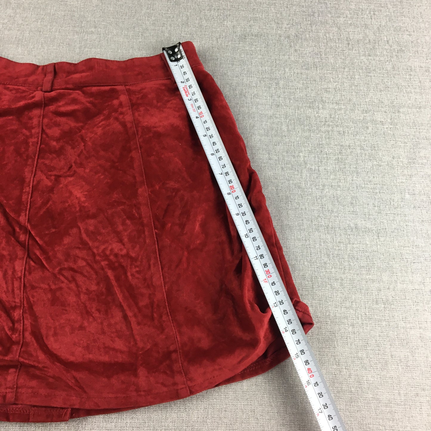 Paper Scissors Womens Mini Skirt Size 10 Red Button Up