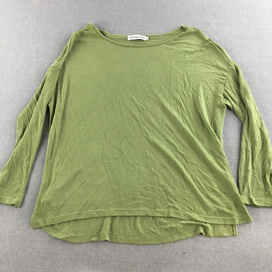 Atmos & Here Womens Knit Sweater Size 12  Green Pullover Jumper