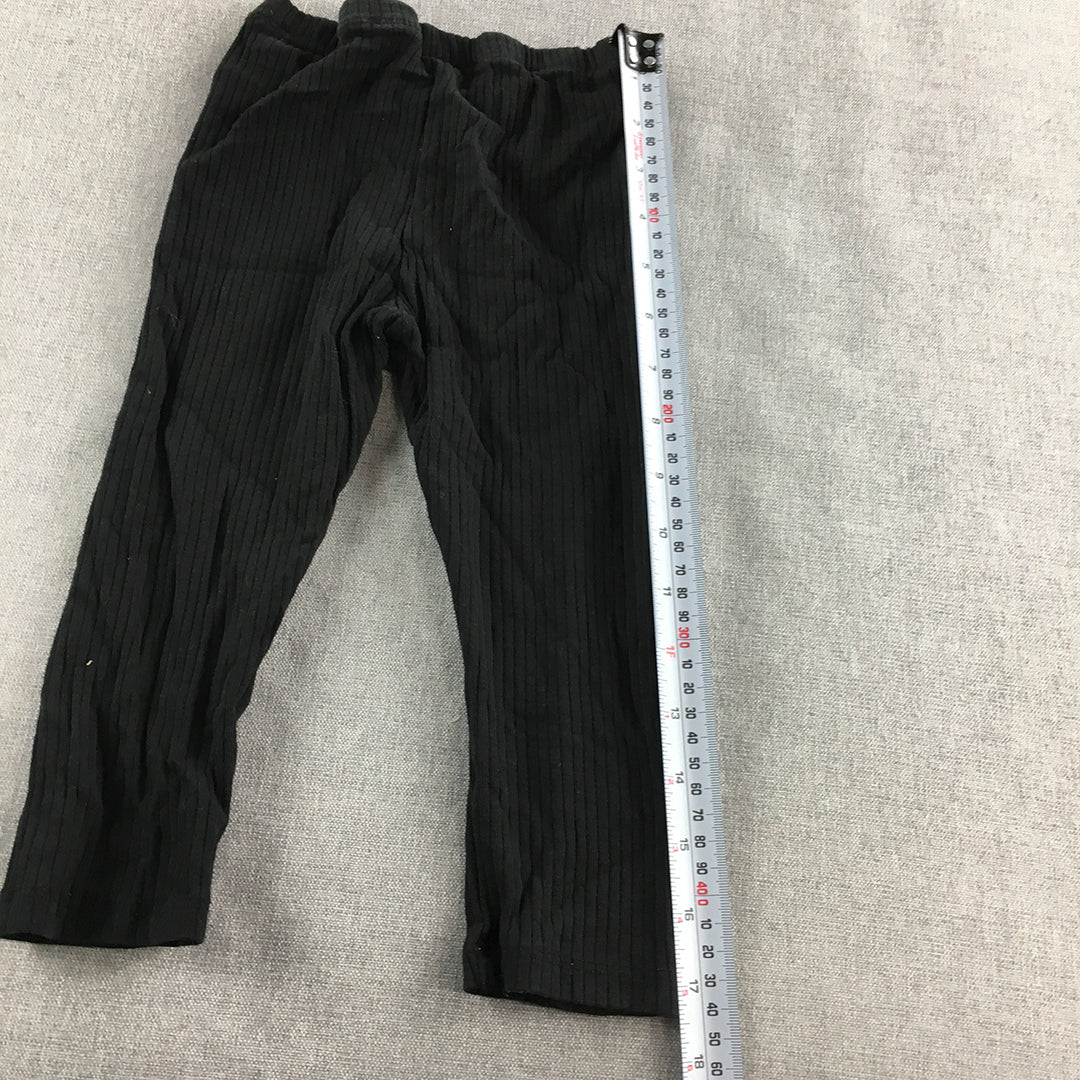 H&M Kids Girls Pants Size 2 Black Baby Toddler Knit Stretch Fabric Leggings