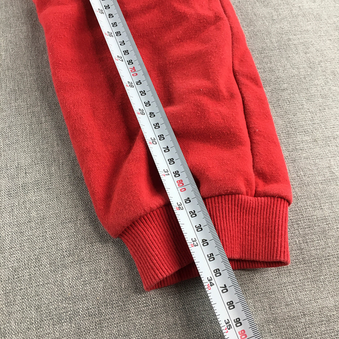 FILA Kids Boys Tracksuit Pants Size 12 Red Logo Pockets Drawstring Jogger