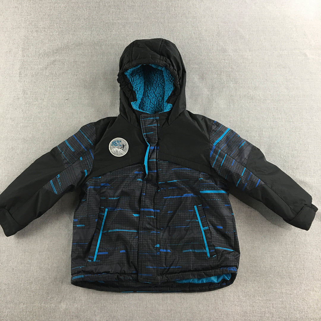 Zero Xposur Kids Boys Jacket Size 3 Toddler Baby Black Hooded Ski Snow Coat