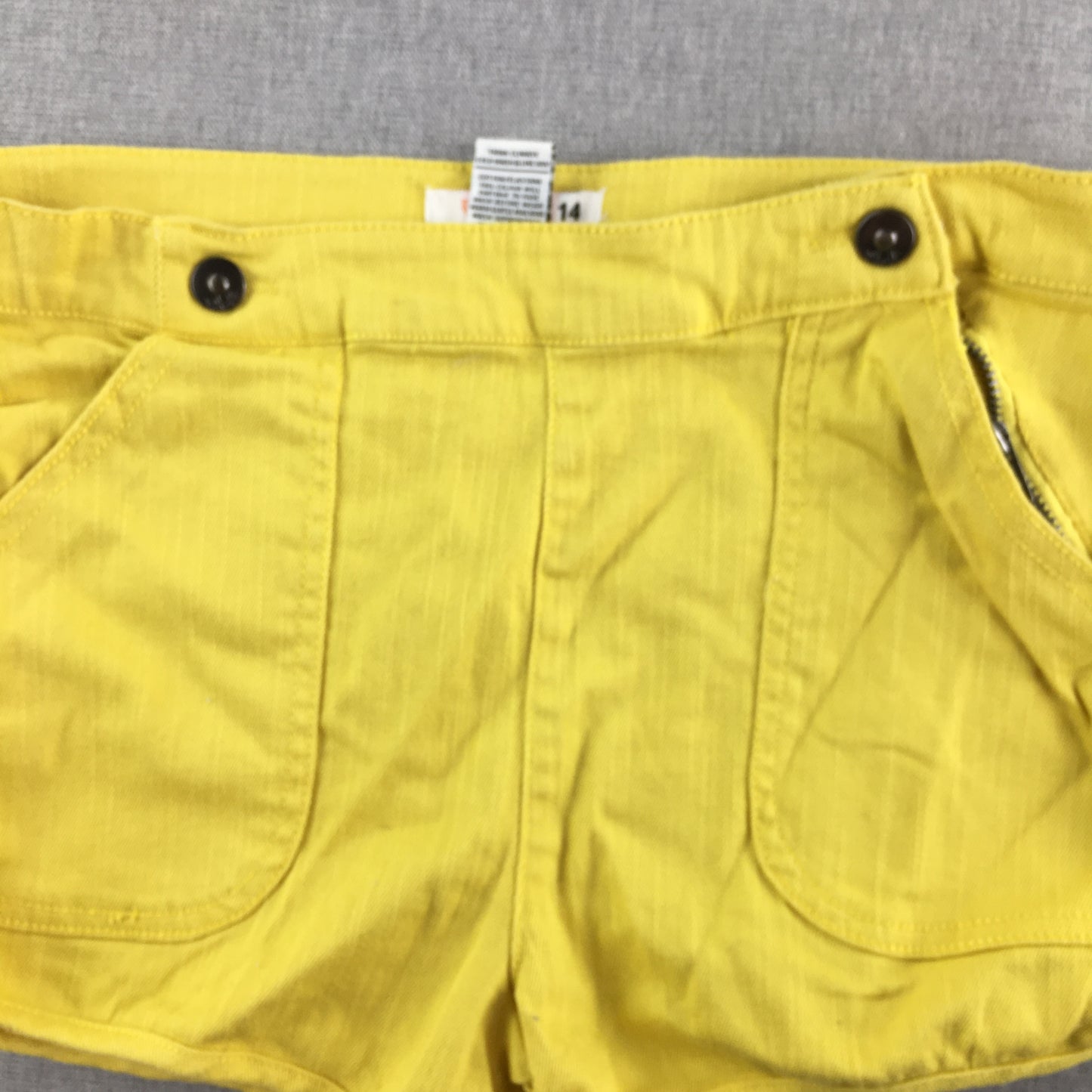 Mooks Kids Girls Shorts Size 14 Yellow Pockets