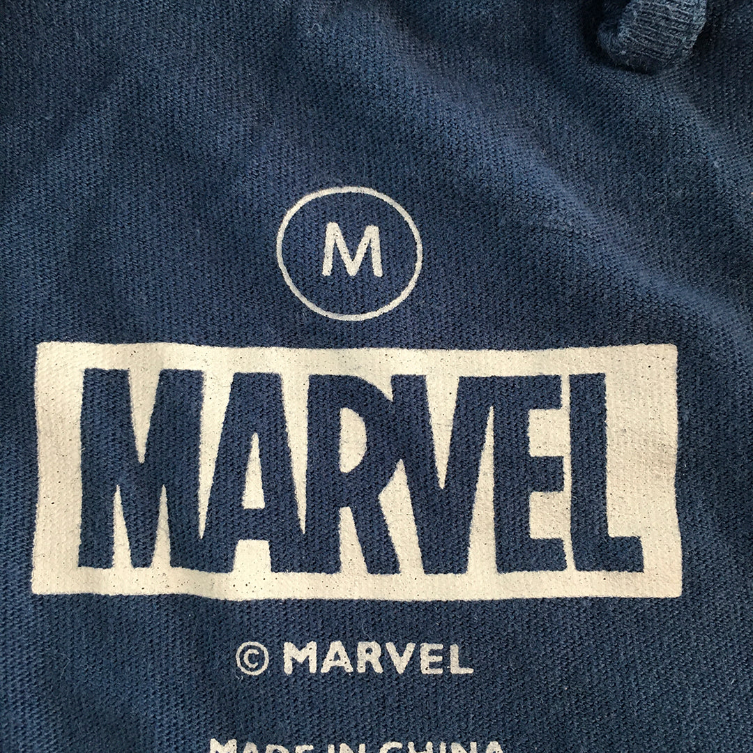 Marvel Captain America Mens T-Shirt Size M Blue Superhero Logo Short Sleeve Tee