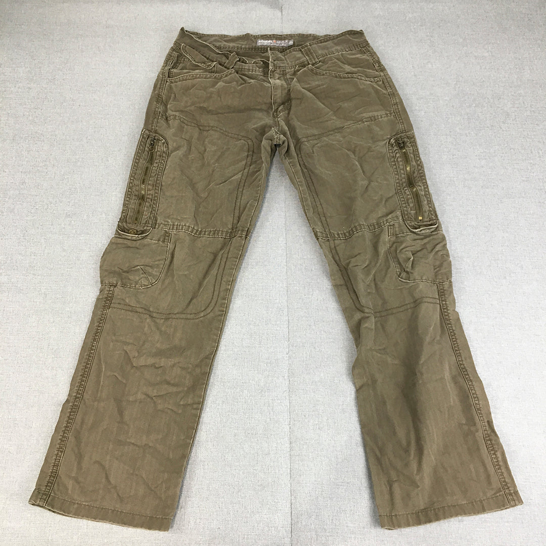 Samuel & Kevin Mens Cargo Pants Size 33 Brown Utility Pockets