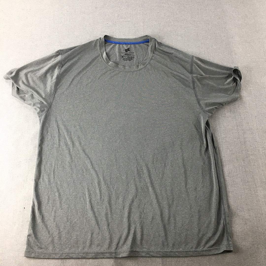 Hanes X-Temp Mens T-Shirt Size L Grey Crew Neck Athletic Running Tee